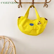 Cozeless Bolsa de pañales de plátano con dibujos animados para mamá, almacenamiento portátil para biberón de bebé, juguete para botella de leche para niños, bolsa multifuncional de moda
