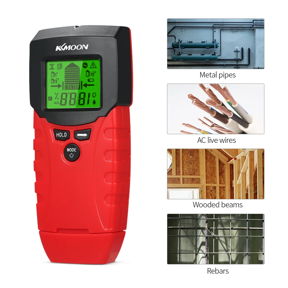 

Multifunctional Wall Stud Finder & Moisture Meter 2-in-1 Stud Detector Moisture Detector Digital Metal Humidity Tester