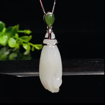 

Real 925 Silver White HeTian Jade Carving Auspicious Buddha's Hand Lucky Pendant Necklace Jewelry For Women Men Jewelry