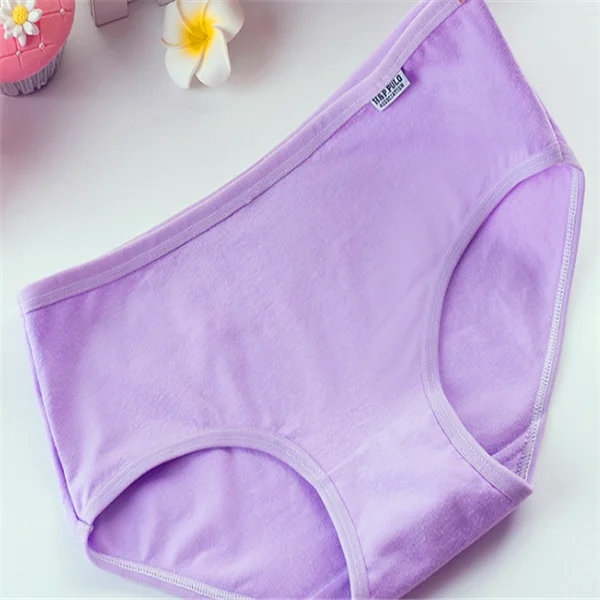A001-Violet Women's underwear, women's cotton student's best-selling pure color candy hip lifting and ventilating briefs A001 - Цвет: A001-Violet