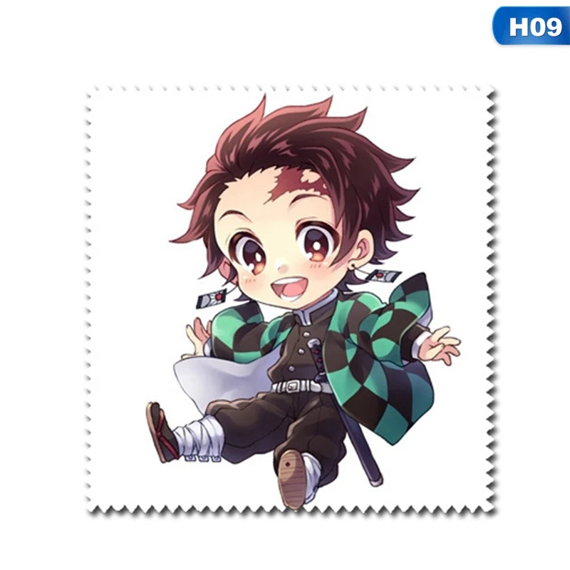 Аниме Demon Slayer Kimetsu No Yaiba полиэфирные очки тканевые солнцезащитные очки характеристики тканевая салфетка для чистки очков чистая 15*15 см