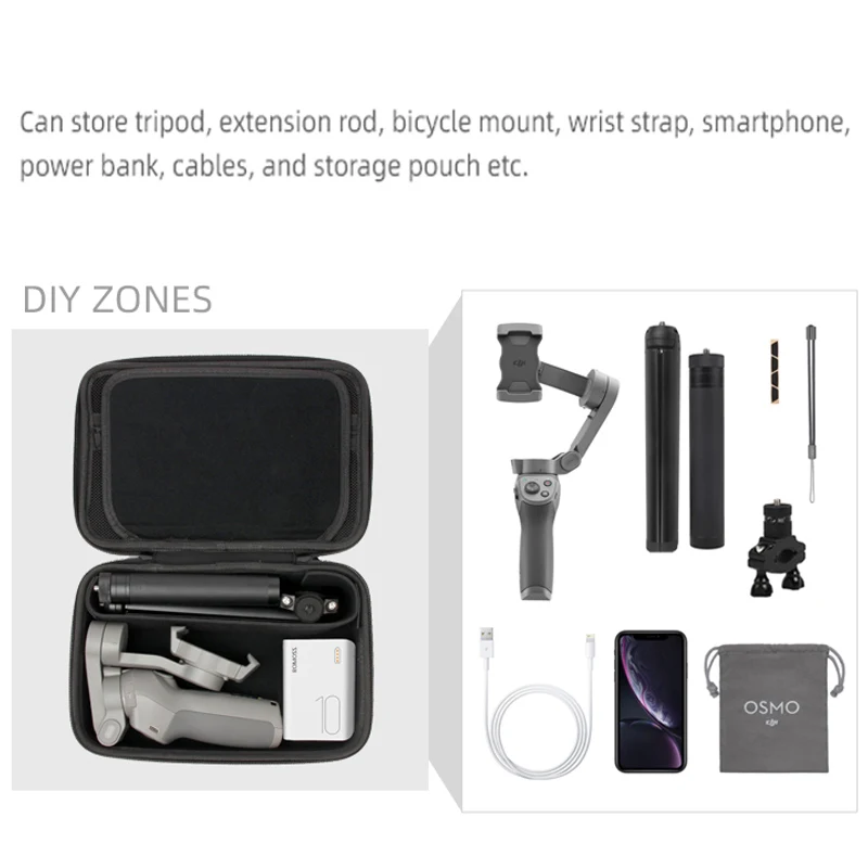 Модный DIY чехол для переноски для DJI OSMO MOBILE 3 маленький портативный PU чехол Dji osmo mobile 3 ручные стабилизаторы аксессуары