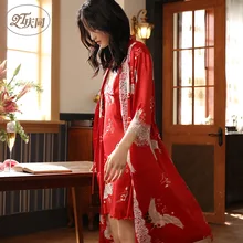 Женские халаты с длинными рукавами, летние сексуальные пижамы, костюм из двух частей, длинный халат, шелковые комплекты одежды для сна, топы и блузки, платье