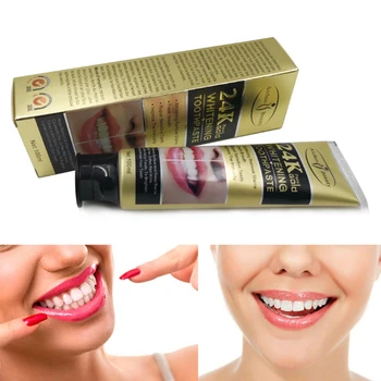 

Gold Teeth Whitening Toothpaste Fresh Breath Remove Dental Stains Teeth Care 100g For Adults