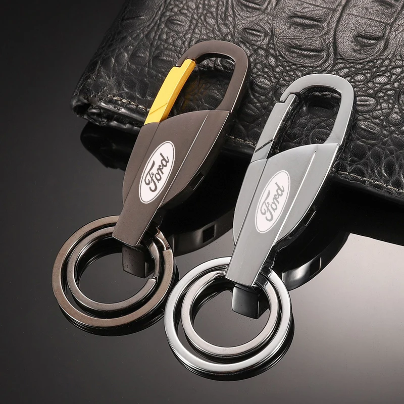Car Keychain Zinc Alloy Men Key Chain Ring Waist Holder For Ford Escape Kuga Mondeo Ecosport Fiesta Focus2 3 Ranger | Автомобили и