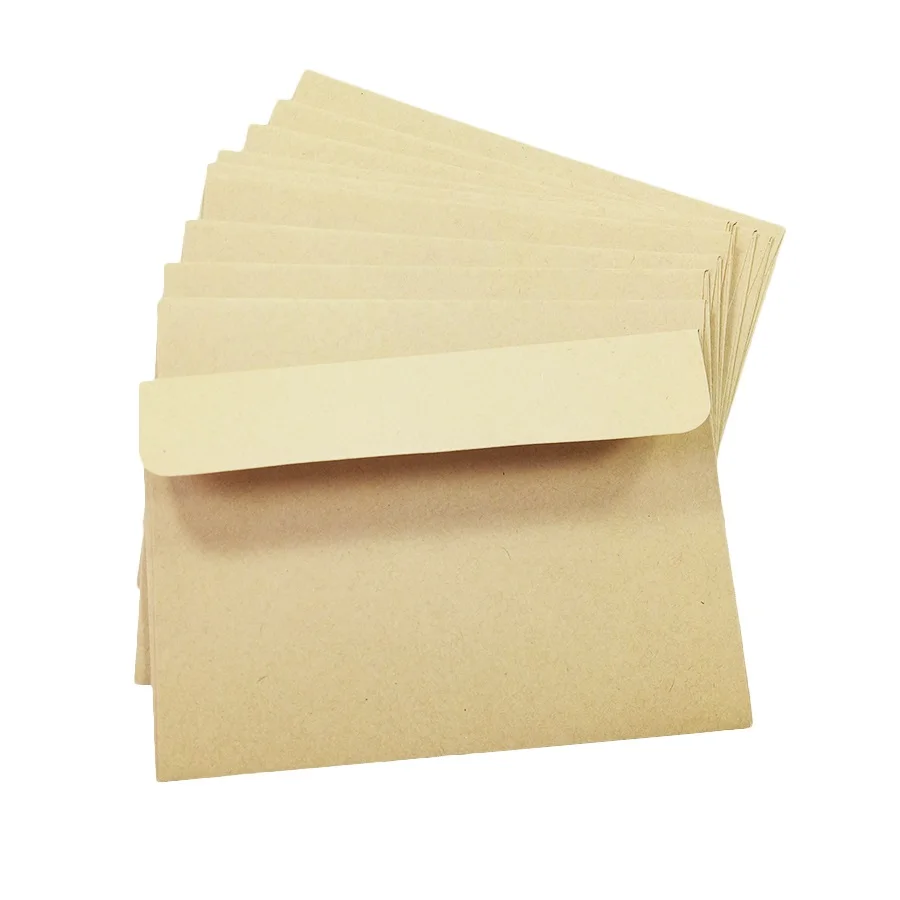 10 шт./лот, красный, черный, крафт-бумага, конверт, канцелярские открытки, красочные крафт-бумаги - Цвет: Brown