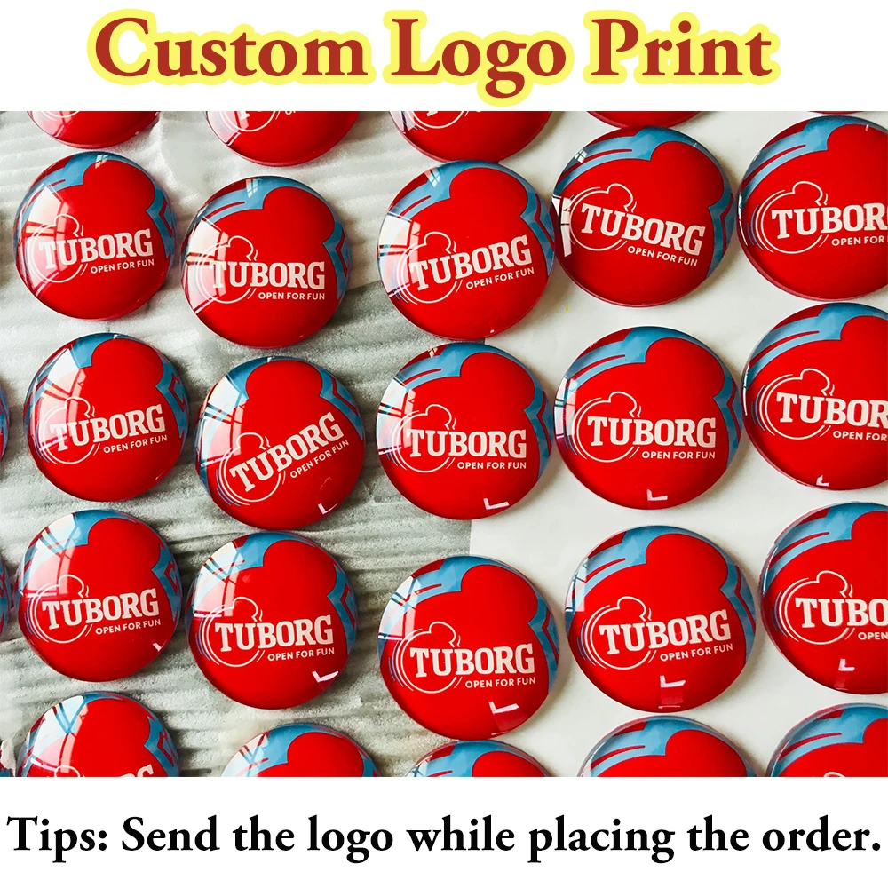 Customize printing convex lens beer pump front badge