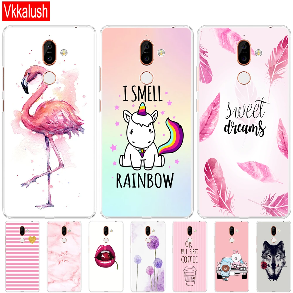 

Silicon case for Nokia 6 6.1 7 plus 8 9 nokia 6 2018 x5 x6 case soft tpu phone shell cover Coque bumper painting pattern shell