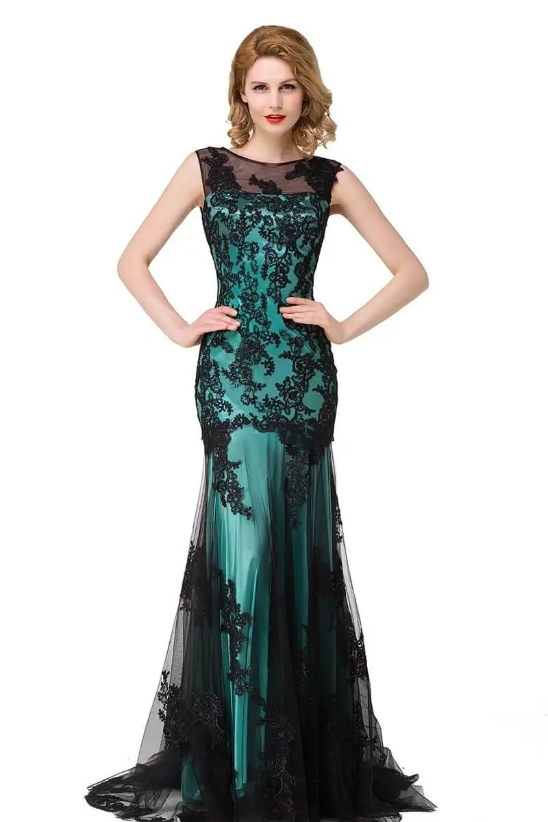 Распродажа Robe de Soiree кружевное вечернее платье русалки Длинные королевские Вечерние платья Vestido de Festa Longo - Цвет: Зеленый