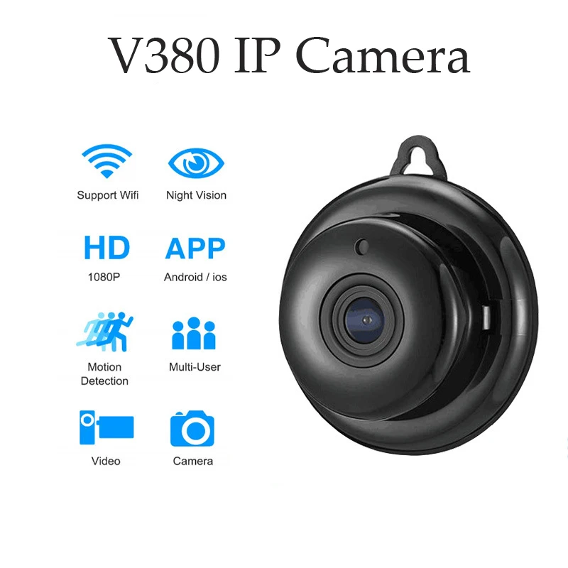 Мини камера IP Wifi HD1080P Домашняя безопасность беспроводная маленькая CCTV инфракрасная камера ночного видения с функцией обнаружения движения Слот для sd-карты аудио приложение V380