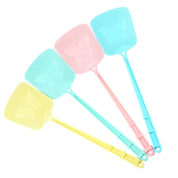 

Plastic fly swatter long mosquito killer racket fliegenklatsche killing flies patting tool for bugbuster insect pattern