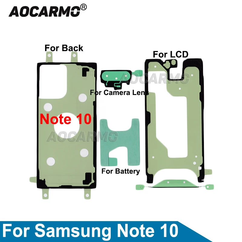 Aocarmo For Samsung Galaxy Note 10 Full Set Adhesive LCD Screen Tape Back Battery Cover Frame Camera Lens Waterproof Sticker waterproof stickers phone adhesive stickers display adhesive sticker phone adhesive tape phone back adhesive tape double side adhesive tape waterproof seal stickers battery stickers phone dust proof mesh sticker phone lcd touch lens