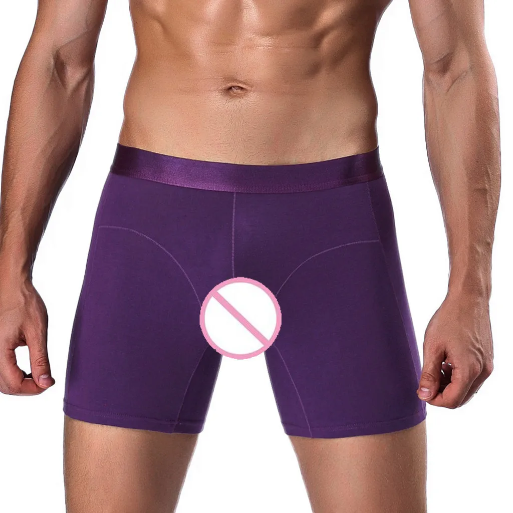 boxer mens underwear Long Boxers Men Soft Breathable panties Fashion Men's Sports Long Running Wear Leg Multi-function Boxer#p25