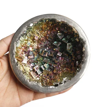 

Free shipping natural bismuth mineral ore crystal bowl for home decoration LXM