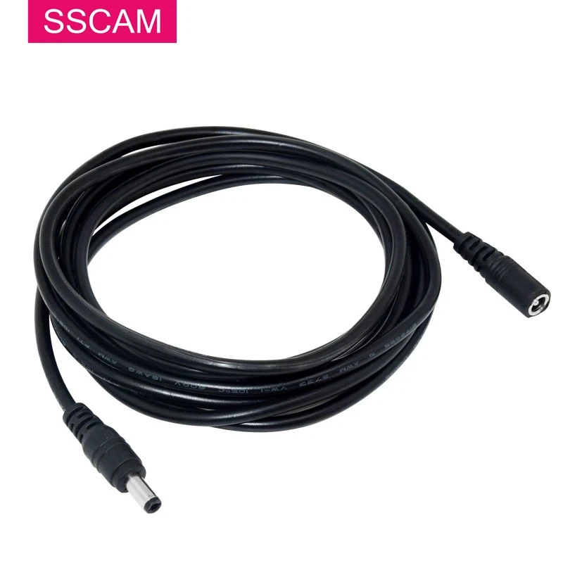 Reducido Cámara de seguridad de extensión DC 12V Cable de alimentación hembra Cable de extensión de 5,5mm x 2,1mm Cables para Wifi/AHD/IP cámaras GR6JemgEqRl