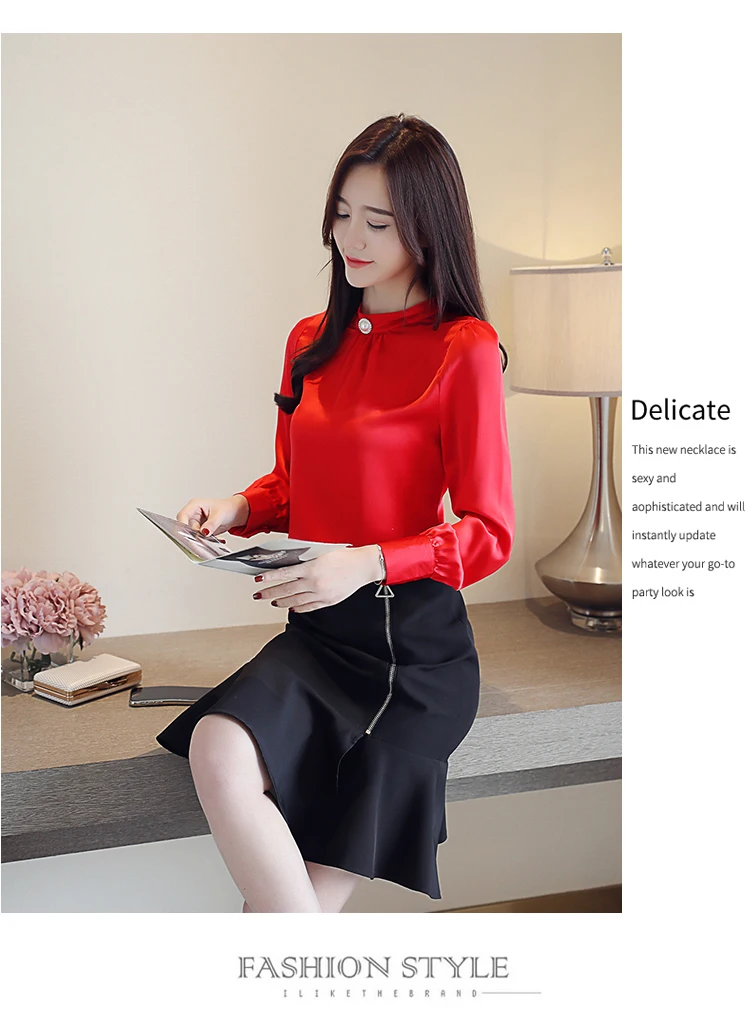 Blusas mujer de moda ladies tops chiffon blouse shirts for women tops Button Solid Butterfly Sleeve plus size tops 6798 50