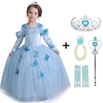 

Winter Long Sleeve Dress Girls Costume for Dresses Children Princess Cosplay Party Clothing Carnival Disguise Wear