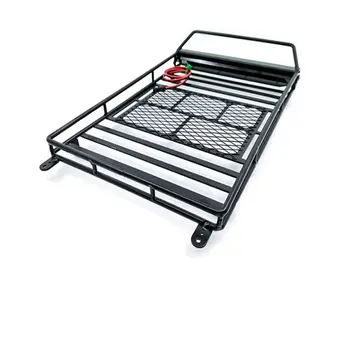 

2019 Metal Roof Rack Luggage Carrier with 36 LED Spotlight bar For 1/10 RC Crawler Traxxas Trx4 RC4WD Wrangler Axial Scx10