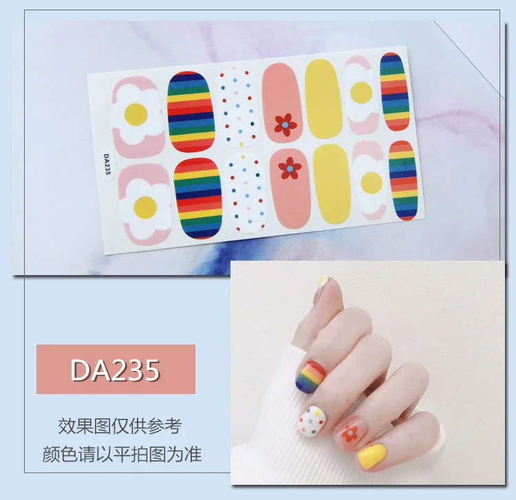 Lamemoria твердый дизайн ногтей наклейки-лак клей полный ногтей наклейки декоративный Маникюр Инструменты - Цвет: DA234
