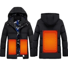 Зимняя мужская женская модная куртка с электрическим подогревом, жилет с подогревом, USB Тепловая теплая ткань, перо, горячая Распродажа размера плюс