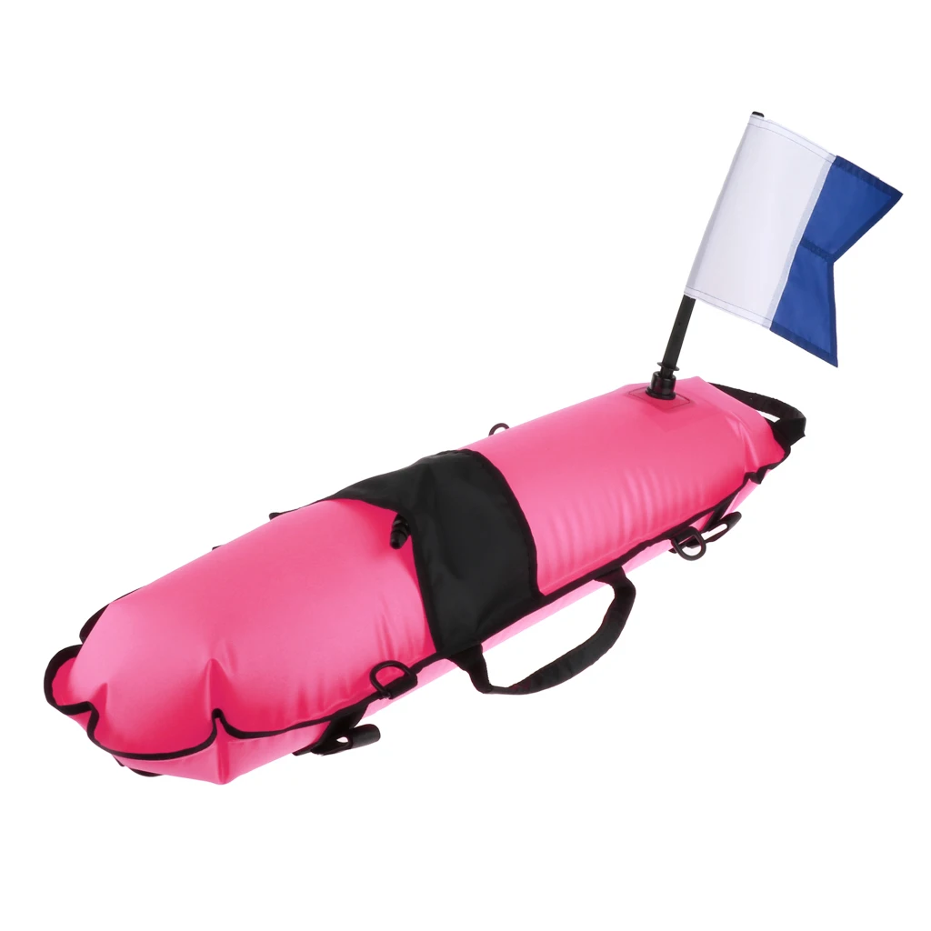 Pro Scuba Diving Inflatable Surface Marker Buoy Float with Dive Flag Snorkeling Freediving Safety Equipment