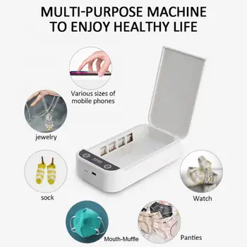 

UV Light Phone Face Mask Sterilizer Box Anti Bacteria Ultraviolet Ray Disinfection for Jewelry Watch Aromatherapy Esterilizador