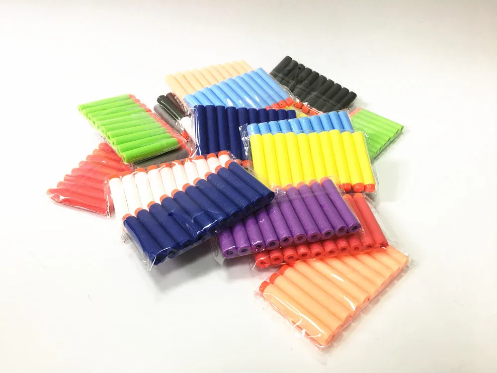 7.2cmEVA Elite Hollow Head Toy Gun Soft Missile Accessories Foam Soft Head Bullet General Type Have Four Colors Are Available