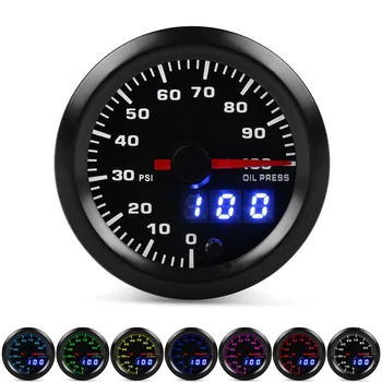 

New Car Oil Pressure Gauge 3 Digits Display Auto Modification 12V 52mm Pointer Universal Oil Press Meter