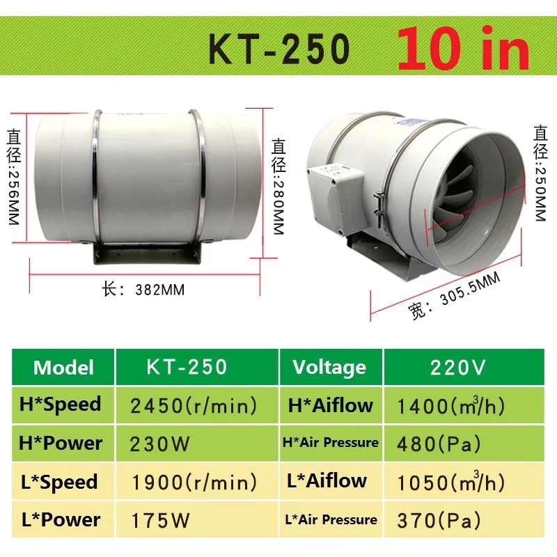 10 Extractor fan duct inline extraction exhaust ventilation fan air blower window ventilator vent for kitchen bathrooms bedroom