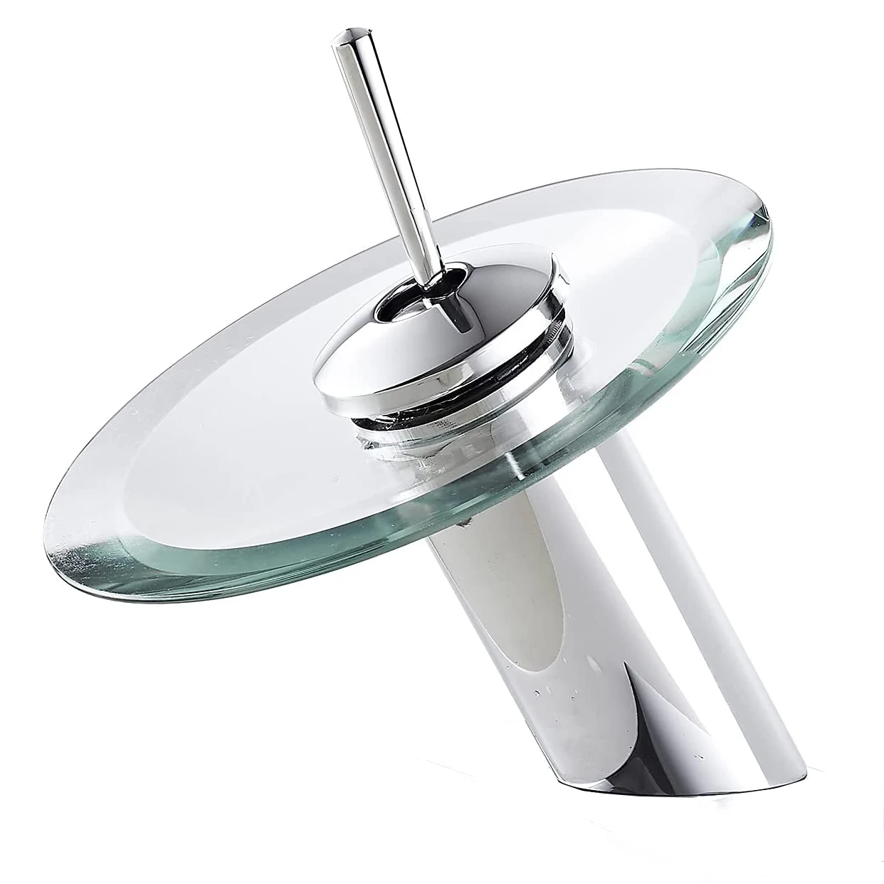 

New Glass Facuet Transparent Creative Waterfall Brass Basin Facuet On The Platform Cold And Hot Single Handle Tap Bathroom Tap