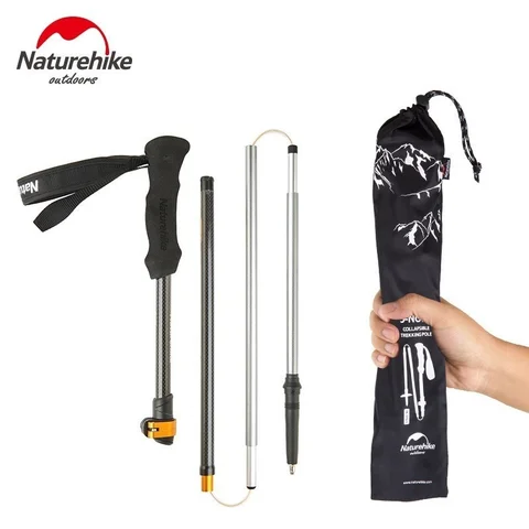 NatureHike 5-section Carbon Fiber Walking Stick Ultralight Adjustable Trekking Pole Walking Sticks Camping Trekking Hiking Stick