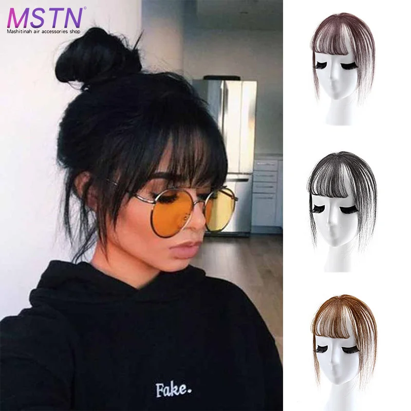 

MSTN Girls 3D Bangs With Horns High Temperature Synthesis Invisible Seamless Air Bangs Clip on the Front of the Head