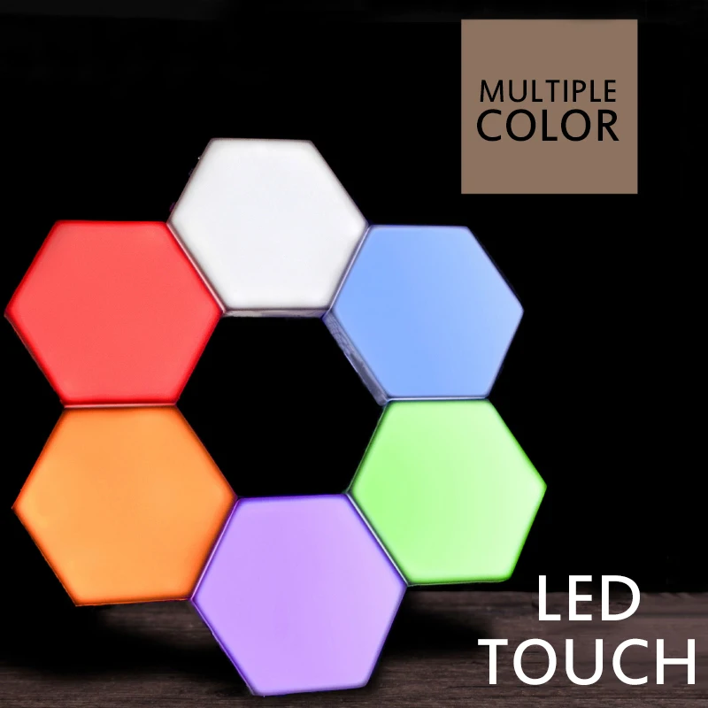 

INS Remote Control Honeycomb Modular Assembly Honeycomb Lamp DIY RGB Combination Wall Lamp LED Quantum Light Home Night Lights