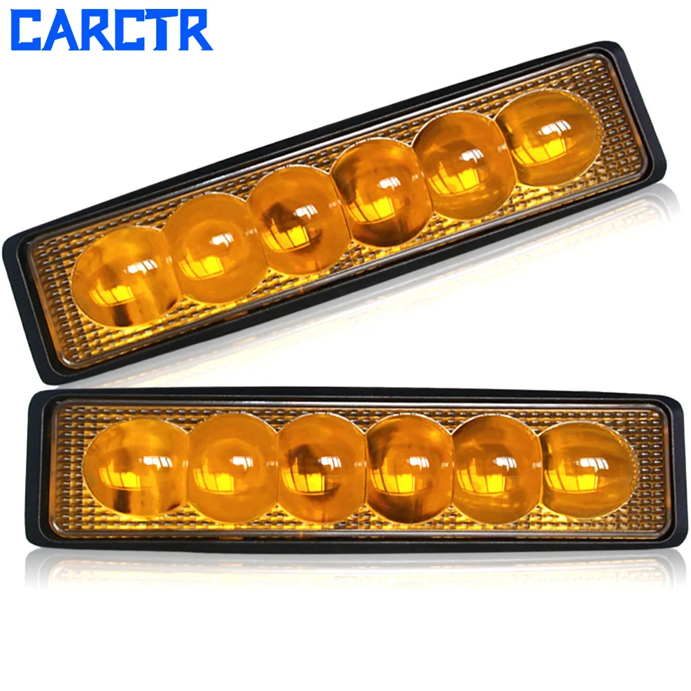 

CARCTR 1PC 12V 18W LED Bar Work Light Off Road Car Lights Barra Offroad 4x4 Auto Accessories 3000K Yellow 6000K White Work Light
