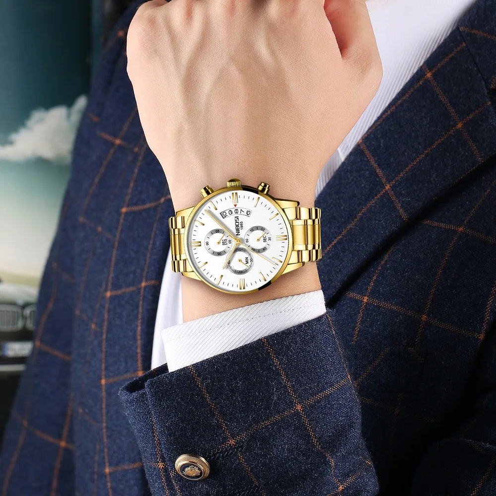 NIBOSI Relogio Masculino Luxury Men Watches Top Brand Men's Quartz Clock Waterproof Sports Chronograph Wristwatches Montre Homme