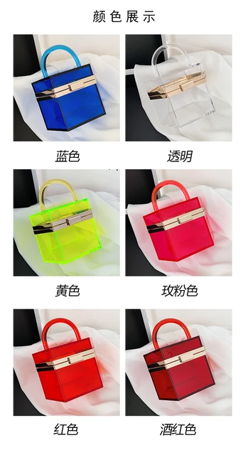 Women's Bag 2020 Transparent Clear Bag Acrylic Scarf Round Top-handle  Female bag Clear Handbags Purses Ladies Hand bags Fashion - AliExpress