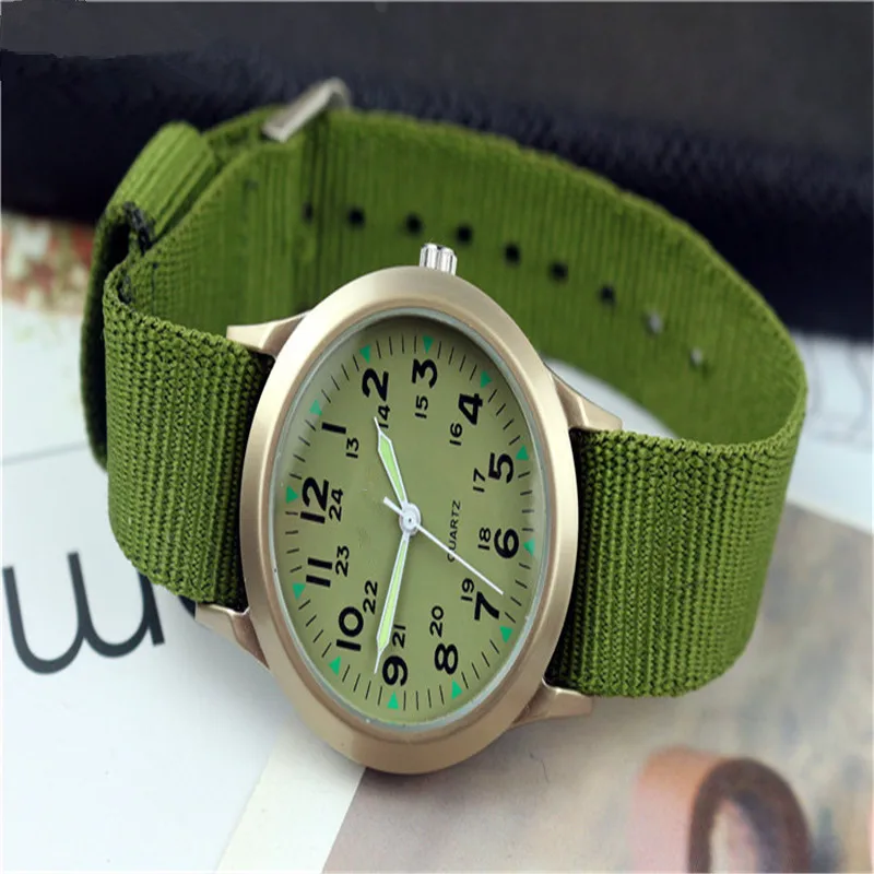 green-green Известный бренд для мужчин, детей, мальчиков и девочек, модные крутые кварцевые часы, студенческие холщовые электронные наручные часы - Цвет: green-green