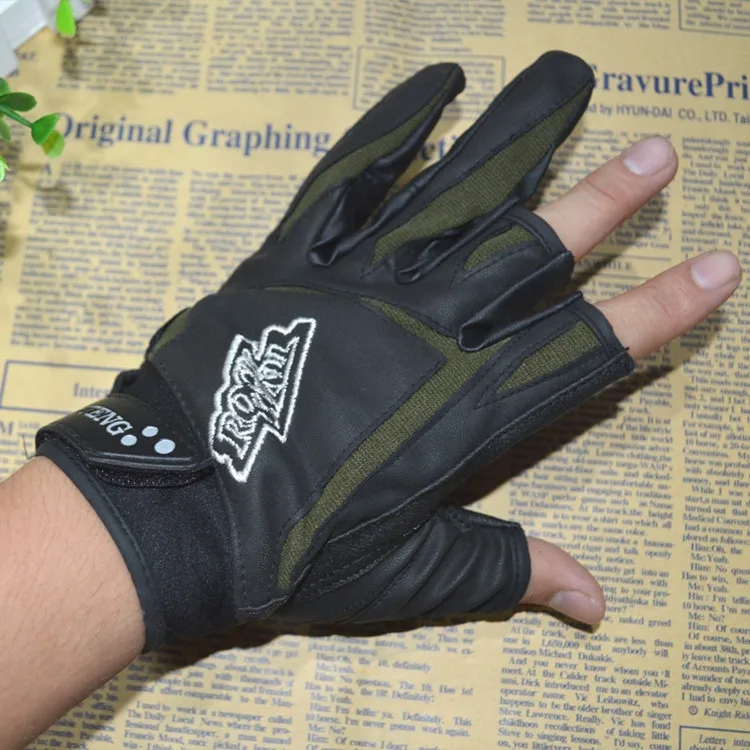 Мягкие Зимние перчатки для рыбалки противоскользящие водонепроницаемые перчатки без пальцев для рыбалки ПУ прочные 3 вырезанные перчатки для пальцев теплые перчатки