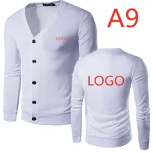 A9 модный Мужской Повседневный свитер однотонный с принтом брендовый узор v-образный вырез на пуговицах тонкий свитер мужской однотонный цвет свитера в стиле Харадзюку куртки