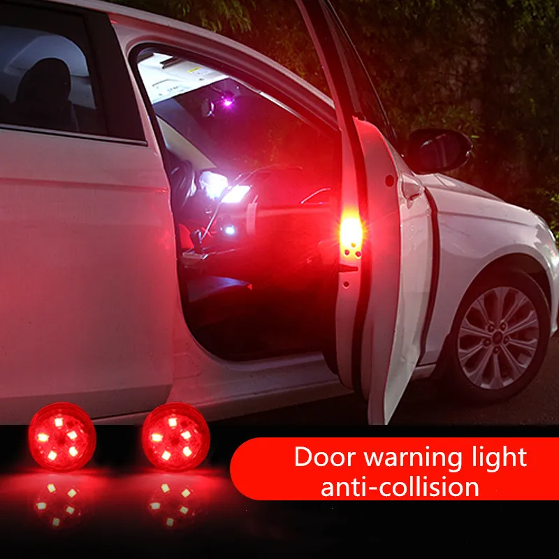 

Hot LED Car Door Opening Warning Lights Magnetic Induction Strobe Flashing Anti Rear-end Collision Safety Lamps Car Accessories