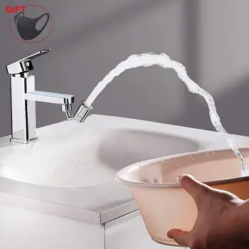 

Kitchen Faucet Filter 720° Rotary Switch Sink Faucet Dual-function Splash-proof Filter Rotate Bubbler Sprayer for Home Bathroom