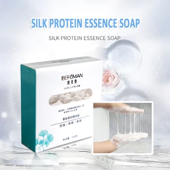 

1PCS Goat milk Protein Essence Soap Anti-Acne Whitening Moisturizing Brighten Skin Bleach spot essence soap wiredrawing soap