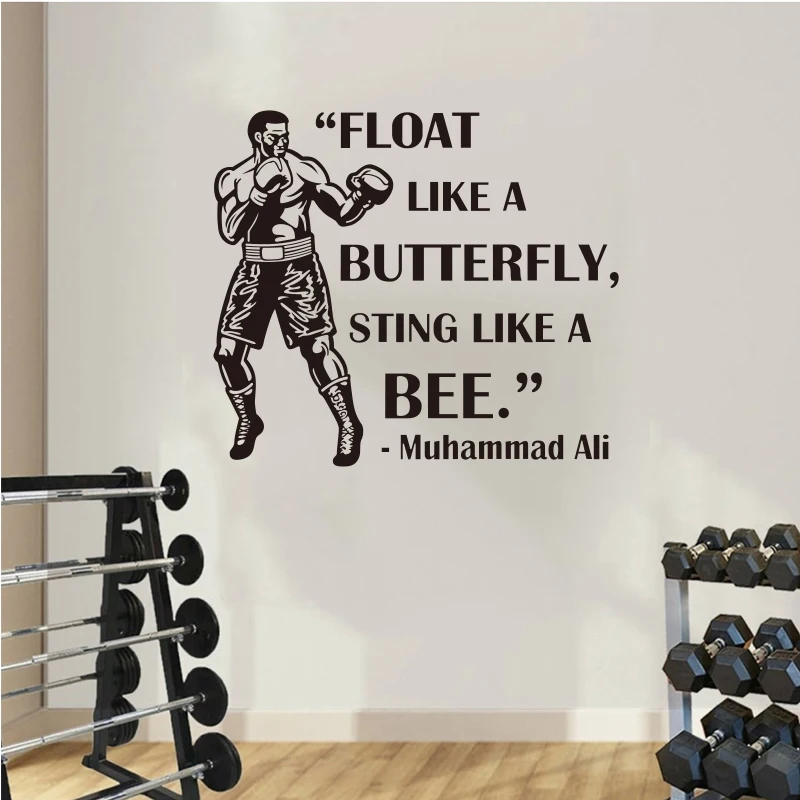Wall Sticker Gym Mohamed Ali Quotations Quote Vinyl Carving Removable Decal  Art Wallpaper Fashion Decorative Painting Dw1099 - Wall Stickers -  AliExpress