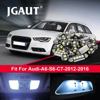 

JGAUT 14pcs White Light For Au-di A6 S6 C7 2012-2016 Canbus Car LED Light Bulbs Interior Package Kit Dome License plate light