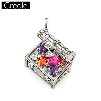 

Pendant The Chest 925 Sterling Silver Zirconia For Women & Men Classic Gift Europe Key Chains Jewelry Pendant Fit Necklace