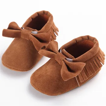 

Toddler Kid Baby Girls Cute Toddler First Walk Winter Bow Knot Fringe Shoes Soft Soled Non-slip Footwear Infant Crib Shoes