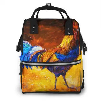 

Mummy Maternity Nappy Bag Rooster Modern Impressionism Large Capacity Nappy Bag Travel Backpack Nursing Bag for Baby Care