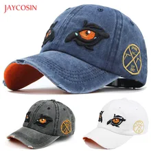 Joycosin, унисекс, уличные бейсболки, повседневные, хлопковые, с вышивкой в виде глаз животного, женские бейсболки, с краями, рваные, дизайнерские, Снэпбэк Шапки