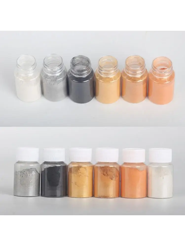 

6 Color Metal Tones Mica Pearl Powder Pigment Kit Cosmetic Grade Metallic Dye Paint Epoxy Resin Art Making