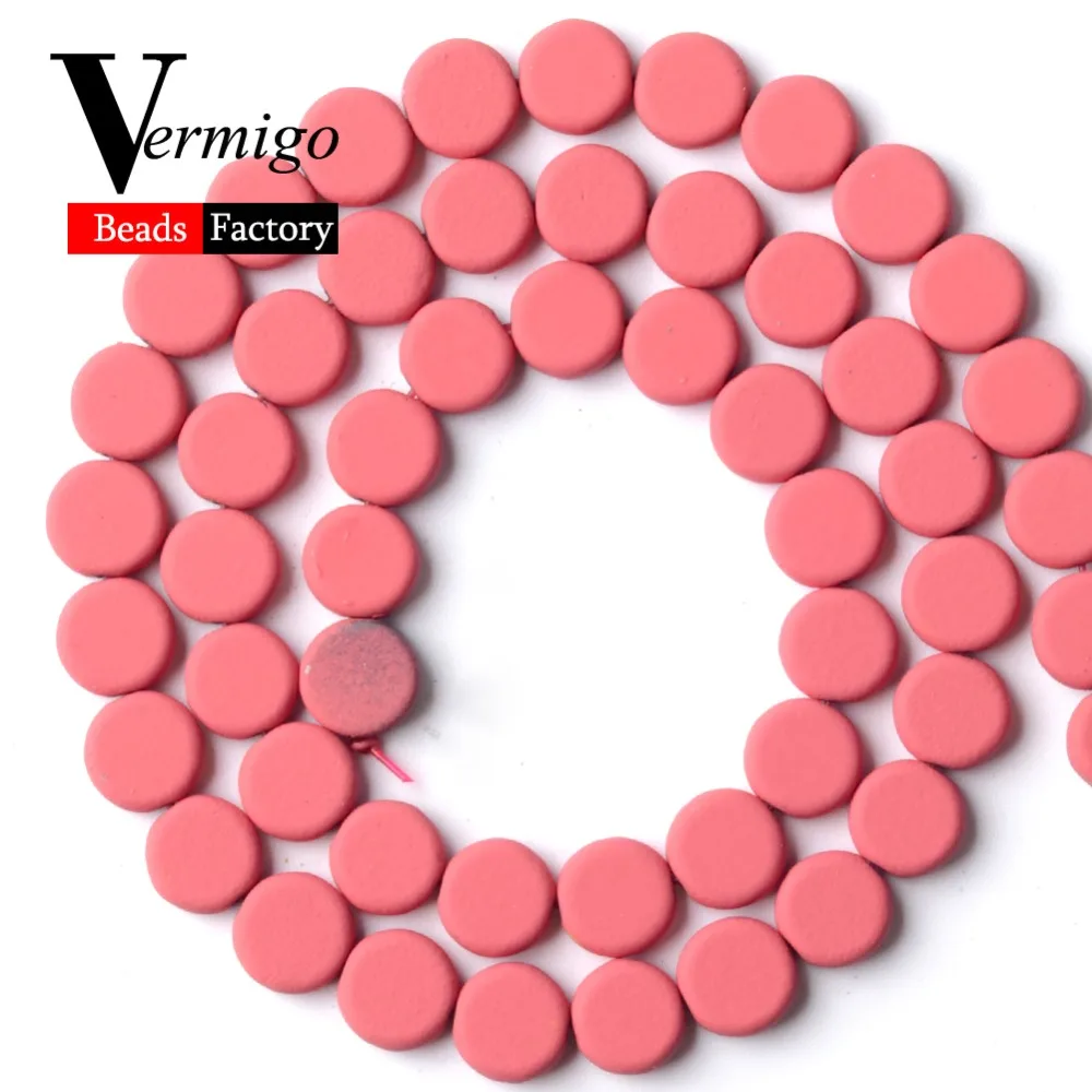 s1185a 8mm玫红色圆饼形橡胶黑胆石